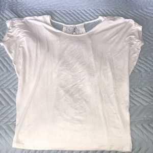 White stretch, lace back top